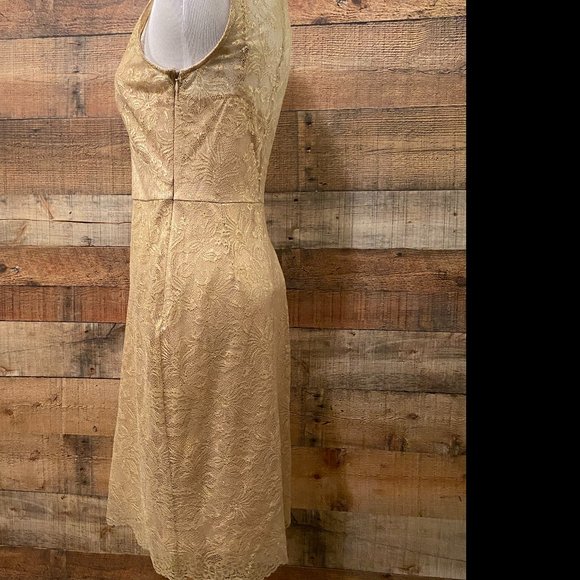 BCBG Max Azria Gold Lace Slip Dress Size 2- Stunning! NWT - Picture 2 of 13